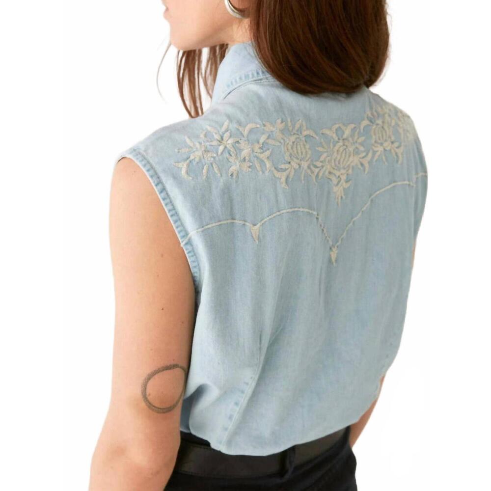 NEW MAISON HOTEL dallas blouse in mustang blue - Picture 3 of 3